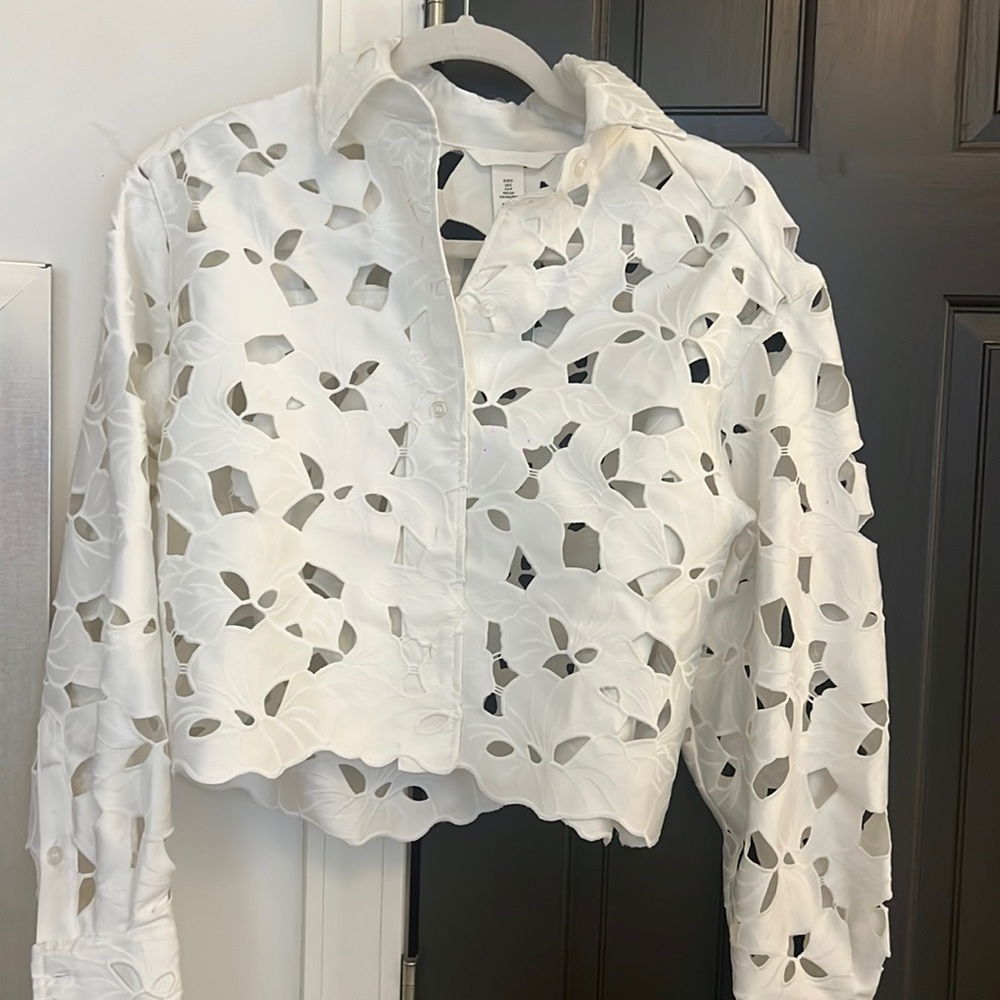 H&M Satin Eyelet Shirt